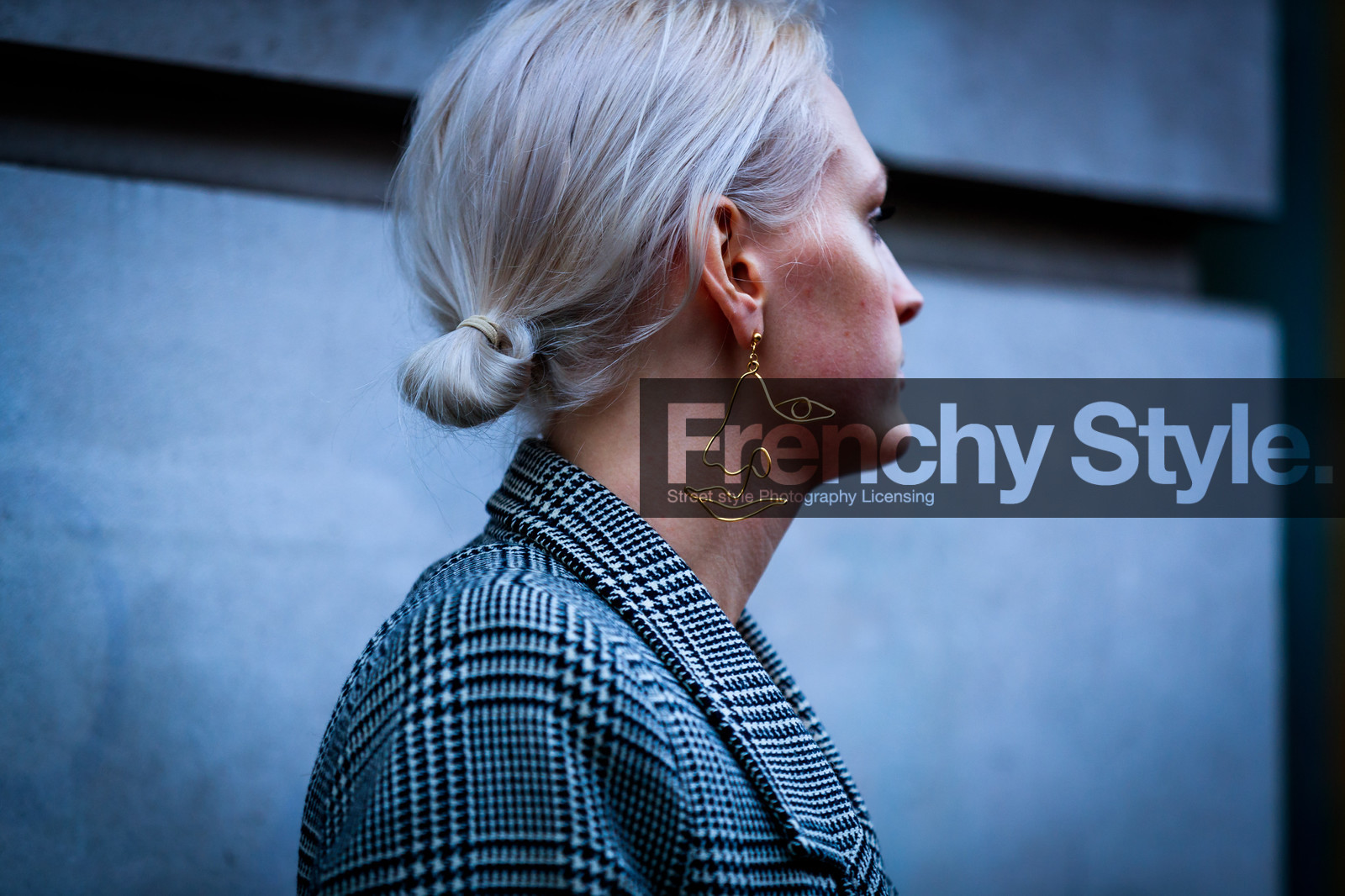 atmosphere details, AUTUMN WINTER 2017-2018, AW 17-18, blazer, detail, drawings, earrings, FALL WINTER 2017-2018, fashion week, frenchystyle, FW, FW 17-18, horizontal, houndstooth pattern, jonathan paciullo, LFW, LONDON, street style