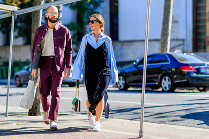 adidas, Alice & Js, atmosphere details, beige bag, beige top, blue dress, blue shirt, bordeaux, burgundy, fashion week, frenchystyle, full length, FW, green bag, horizontal, jonathan paciullo, leather bag, leather shoes, leather sneakers, PARIS, PFW, printed bag, red jacket, red pants, SPRING SUMMER 2017, SS 17, street style, sunglasses, superstar sneakers, trousers, velvet, white sneakers