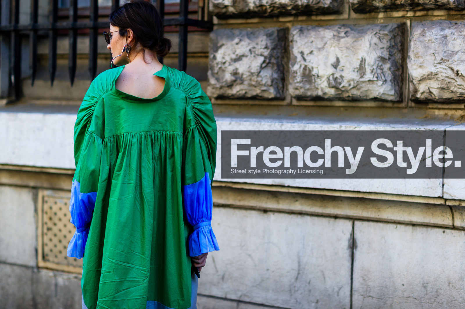 atmosphere details, back detail, detail, fashion week, frenchystyle, FW, green dress, horizontal, jonathan paciullo, PARIS, PFW, shirt dress, SPRING SUMMER 2017, SS 17, street style, sunglasses