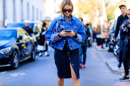 atmosphere details, black denim, blue denim, chanel, denim bag, denim jacket, denim skirt, detail, fashion week, frenchystyle, FW, horizontal, jonathan paciullo, PARIS, pernile, pernille teisbaek, PFW, SPRING SUMMER 2017, SS 17, street style, sunglasses