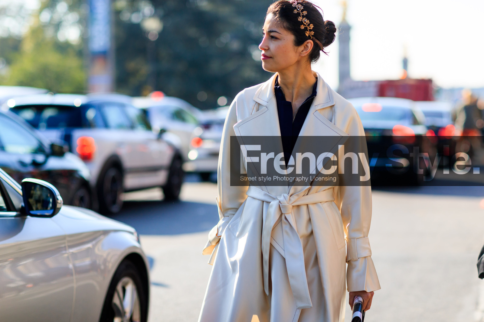 atmosphere details, caroline issa, detail, fashion week, frenchystyle, FW, hair jewels, horizontal, jonathan paciullo, PARIS, PFW, SPRING SUMMER 2017, SS 17, street style, white coat