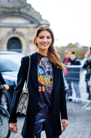 black jacket, black pants, black t shirt, blazer, detail, fashion week, frenchystyle, FW, jonathan paciullo, leather bag, leather pants, model, PARIS, PFW, printed t shirt, SPRING SUMMER 2017, SS 17, street style, trousers, valerie kaufman, Valery Kaufman, vertical