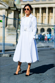 fashion week, frenchystyle, full length, FW, high heels, jonathan paciullo, leather shoes, nicole warne, PARIS, PFW, SPRING SUMMER 2017, SS 17, street style, sunglasses, transparent shoes, vertical, white dress