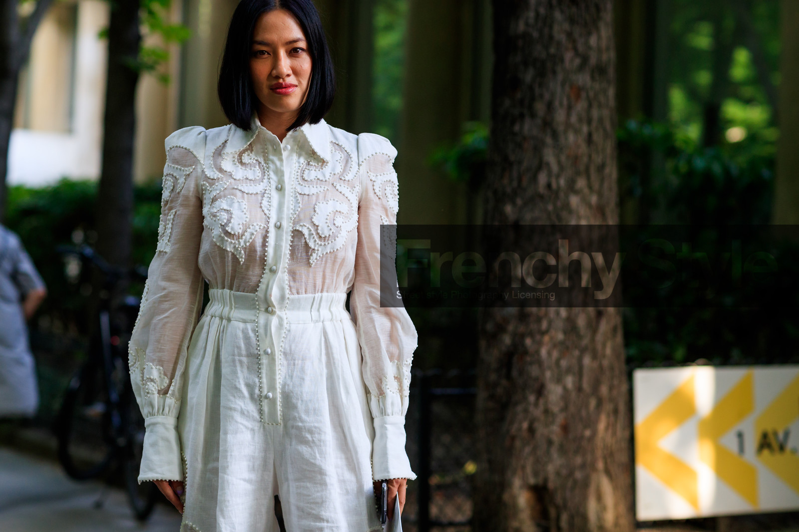 lace, trousers, white jumpsuit, fashion week, frenchystyle, FW, jonathan paciullo, street style, PFW, PARIS, horizontal, atmosphere details, detail, AUTUMN WINTER 2018-2019, FALL WINTER 2018-2019, FW 18-19, Tiffany Hsu