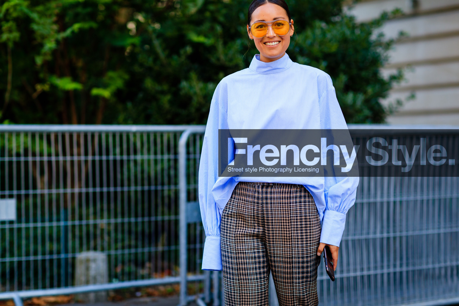 atmosphere details, brown pants, detail, fashion week, frenchystyle, FW, geometric, graphic pants, horizontal, jonathan paciullo, PARIS, PFW, plaid, printed pants, rachael wang, SPRING SUMMER 2017, SS 17, street style, striped pants, sunglasses, tartan, trousers, white shirt