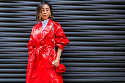 leather bag, leather coat, red bag, red coat, trench coat, street style, jonathan paciullo, FW, frenchystyle, fashion week, NYFW, NEW YORK, AUTUMN WINTER 2018-2019, AW 18-19, FALL WINTER 2018-2019, FW 18-19, atmosphere details, horizontal, detail, aimee song
