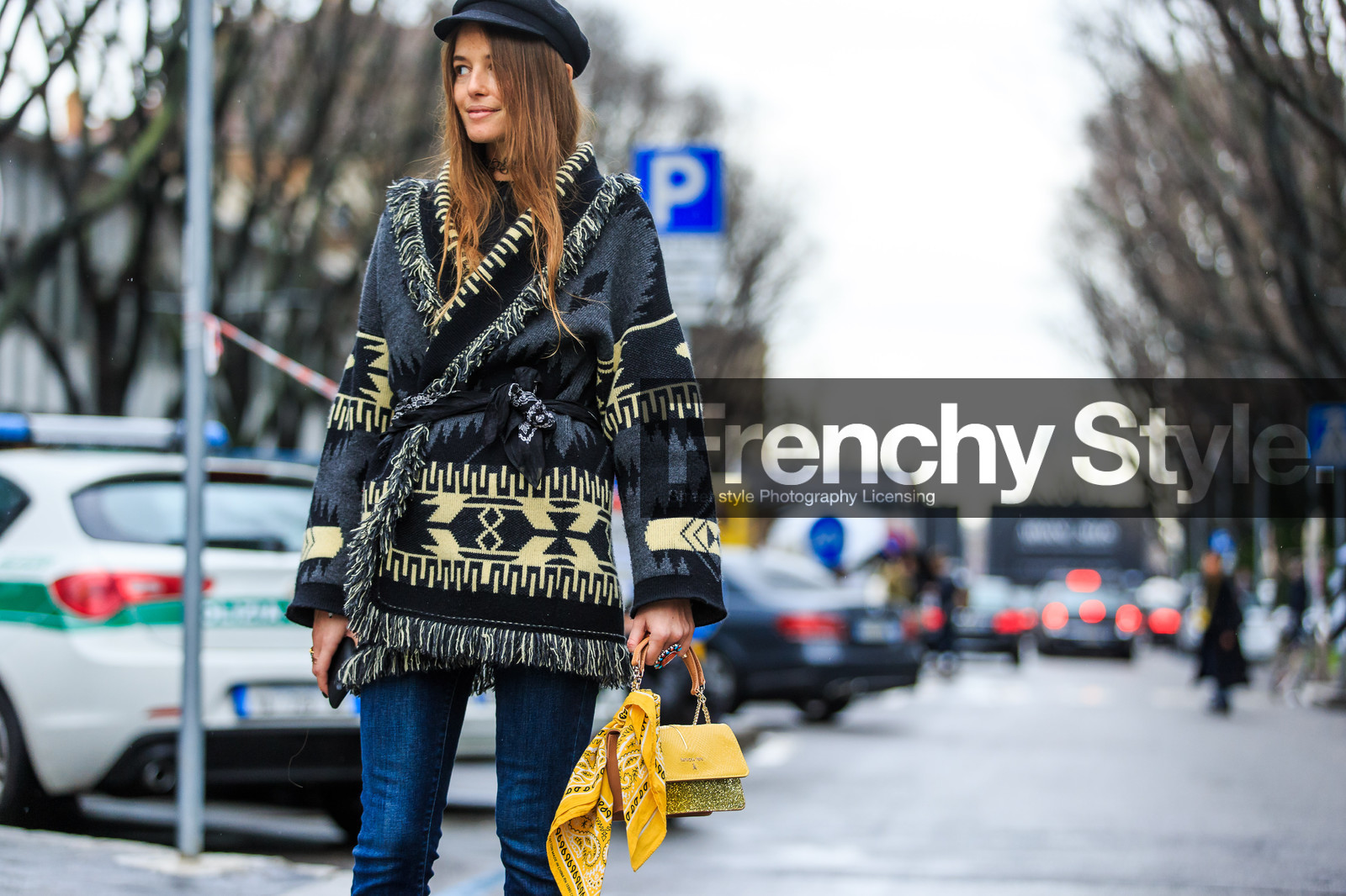 atmosphere details, AUTUMN WINTER 2016-2017, AW 16-17, beret, black hat, black jacket, blue denim, carlotta oddi, denim pants, detail, FALL WINTER 2016-2017, fashion week, frenchystyle, FW, FW 16-17, glitter, golden bag, graphic jacket, horizontal, jeans, jonathan paciullo, leather bag, LFW, LONDON, MENSWEAR, necklace, patrizia pepe, peruvian, printed jacket, shiny bag, street style, trousers, yellow bandana