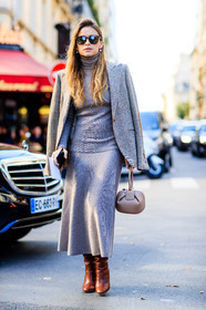 beige bag, beige knit, beige skirt, blazer, brown boots, brown jacket, fashion week, frenchystyle, full length, FW, high heels, jonathan paciullo, leather bag, leather shoes, mira duma, miroslava duma, over the shoulder, PARIS, PFW, SPRING SUMMER 2017, SS 17, street style, sunglasses, vertical
