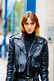 black jacket, black perfecto, fashion week, frenchystyle, full length, FW, jonathan paciullo, leather jacket, leather perfecto, louis vuitton, model, PARIS, PFW, portrait, SPRING SUMMER 2017, SS 17, street style, teddy quinlivan, vertical