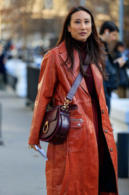 bordeaux, burgundy, chloé, elizabeth von der goltz, leather bag, leather coat, red bag, red coat, PARIS, PFW, street style, jonathan paciullo, FW, frenchystyle, fashion week, AUTUMN WINTER 2019-2020, AW 19-20, FALL WINTER 2019-2020, FW 19-20, vertical, atmosphere details, detail