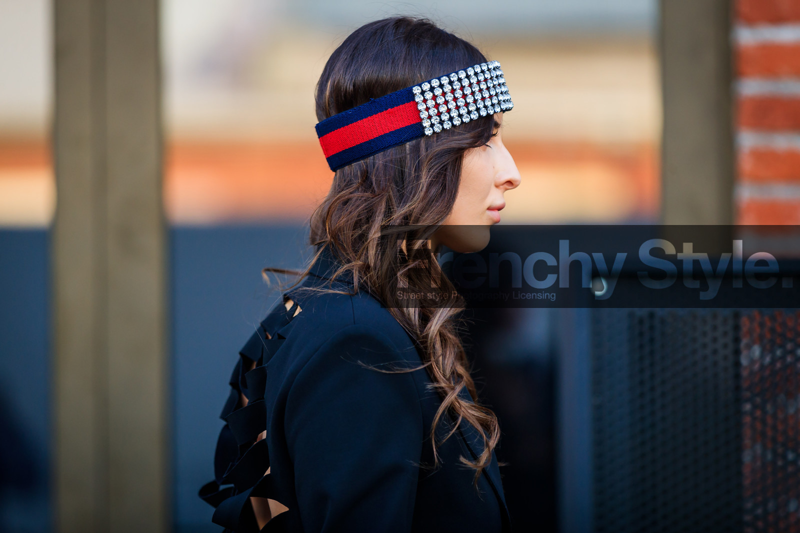black jacket, blazer, gucci, headband, open back, sequined, fashion week, frenchystyle, FW, jonathan paciullo, street style, MFW, MILAN, AUTUMN WINTER 2018-2019, FALL WINTER 2018-2019, FW 18-19, horizontal, atmosphere details