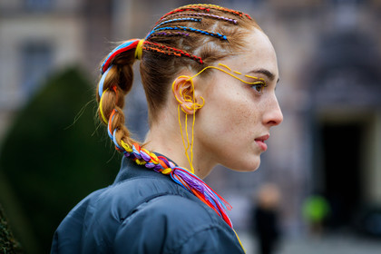 bomber jacket, braids, grey jacket, fashion week, frenchystyle, FW, jonathan paciullo, street style, PFW, PARIS, SPRING SUMMER 2017, SS 17, HAUTE COUTURE, atmosphere details, detail, horizontal, portrait, teddy quinlivan, model