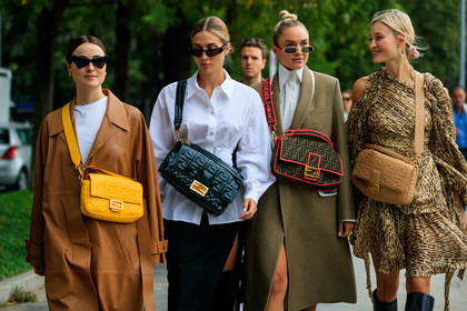 lena lademann, nina suess, fendi bag, fendi baguette bag, fendi boots, fendi dress, fendi jacket, fendi look, fendi shirt, fendi shoes, fendi skirt, fendi sunglasses, fendi top, yellow bag, yellow leather bag, monogrammed bag, crossbody bag, fendi coat, brown leather coat, openwork coat, black pants, silk pants, black sunglasses, futurist shape sunglasses, butterfly sunglasses, white shirt, long shirt, black skirt, mid long skirt, split skirt, high boots, black boots, polish boots, black bag, polish bag, green bag, beige trench coat, beige coat, high collar shirt, brown bag, pink neon bag, logo strap bag, beige leather bag, animal print dress, ruffle dress, long sleeves dress, street style, jonathan paciullo, FW, frenchystyle, fashion week, MFW, MILAN, SPRING SUMMER 2020, SS 20