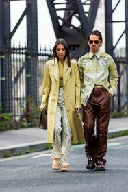 bag, black sunglasses, crossbody bag, dress, earrings, fluffly bag, gold bracelet, gold earrings, Julie Sergent Ferreri, khaki dress, longchamp bag, ring, strap, sunglasses, watch, fashion week, frenchystyle, FW, jonathan paciullo, street style, PFW, PARIS, SPRING SUMMER 2022, SS 22, vertical, full length