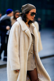 anna rosa vitiello, beige jacket, blazer, brown scarf, Fur coat, headscarf, sunglasses, white coat, white fur, MILAN, MFW, fashion week, frenchystyle, FW, jonathan paciullo, street style, AUTUMN WINTER 2019-2020, AW 19-20, FALL WINTER 2019-2020, FW 19-20, vertical, atmosphere details, detail