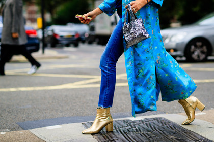 atmosphere details, blue denim, blue jacket, chanel, denim pants, detail, fashion week, floral, flower, frenchystyle, FW, glitter, golden boots, golden shoes, high heels, horizontal, japanese print, jeans, jonathan paciullo, kimono, kimono vest, leather bag, leather shoes, LFW, LONDON, metallic heels, printed jacket, sequined bag, shiny bag, shiny boots, shiny shoes, silver bag, SPRING SUMMER 2017, SS 17, street style, trousers, turquoise, woman