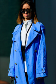 alexandra guerain, black bag, blue coat, leather bag, mini bag, sunglasses, white shirt, MILAN, MFW, fashion week, frenchystyle, FW, jonathan paciullo, street style, AUTUMN WINTER 2019-2020, AW 19-20, FALL WINTER 2019-2020, FW 19-20, vertical, atmosphere details, detail