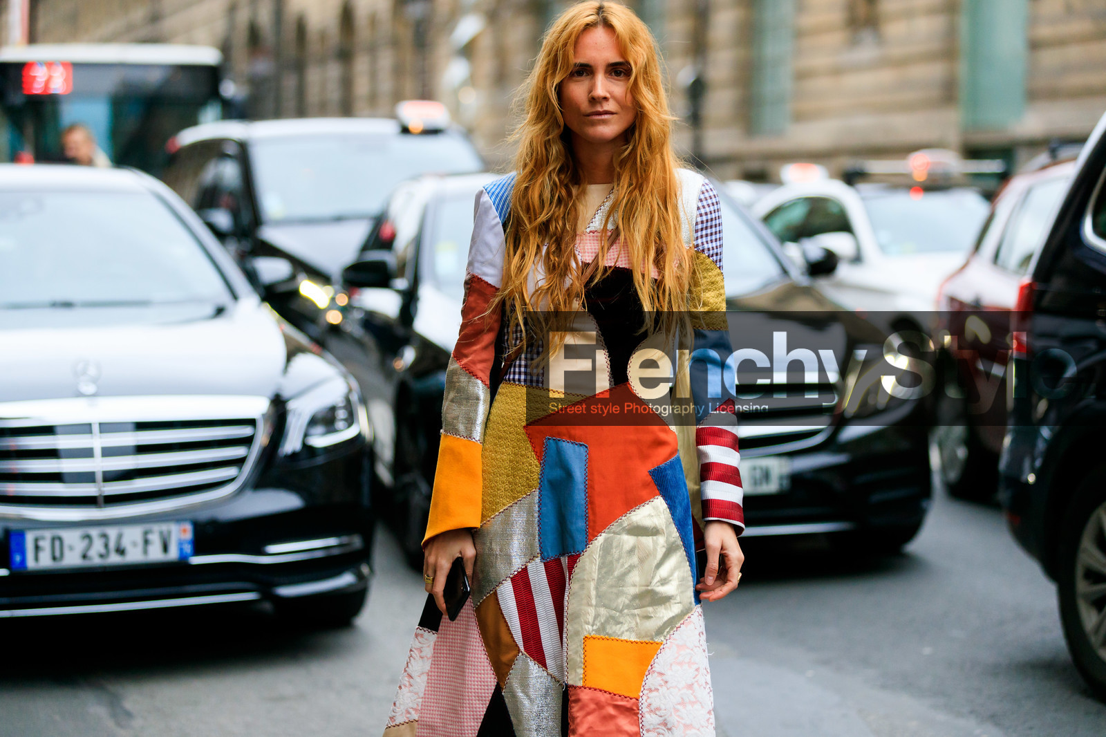 blanca miro scrimieri, patchwork dress, multicolor dress, red dress, lurex dress, striped dress, long sleeves dress, brocart dress, long dress, checked dress, fashion week, frenchystyle, FW, jonathan paciullo, street style, PFW, PARIS, AUTUMN WINTER 2020-2021, FALL WINTER 2020-2021, FW 20-21, horizontal, detail, atmosphere details