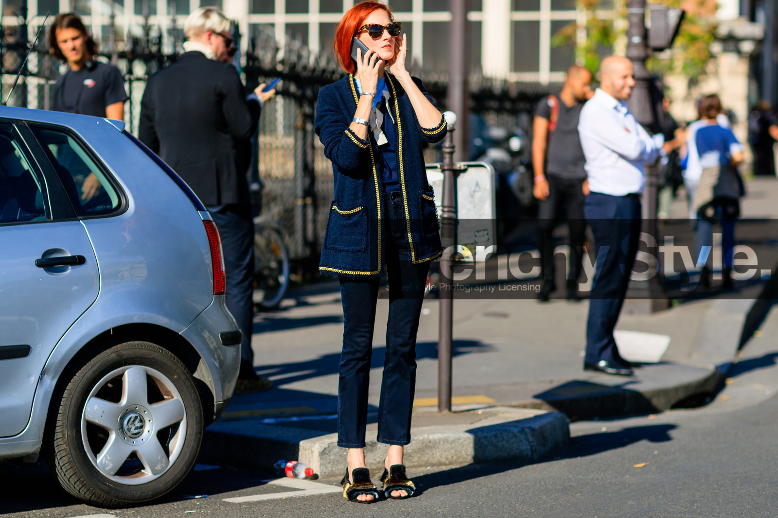 atmosphere details, black cardigan, blue denim, denim pants, fashion week, frenchystyle, full length, FW, horizontal, jeans, jonathan paciullo, leather shoes, PARIS, PFW, SPRING SUMMER 2017, SS 17, street style, sunglasses, taylor tomasi hill, trousers