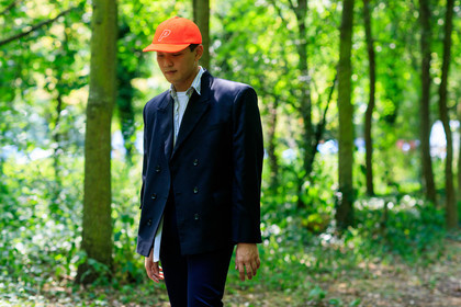 atmosphere details, balenciaga, black jacket, black suit, blazer, detail, fashion week, frenchystyle, FW, horizontal, jonathan paciullo, MENSWEAR, orange cap, oversize, PARIS, PFW, SPRING SUMMER 2018, SS 18, street style, trousers