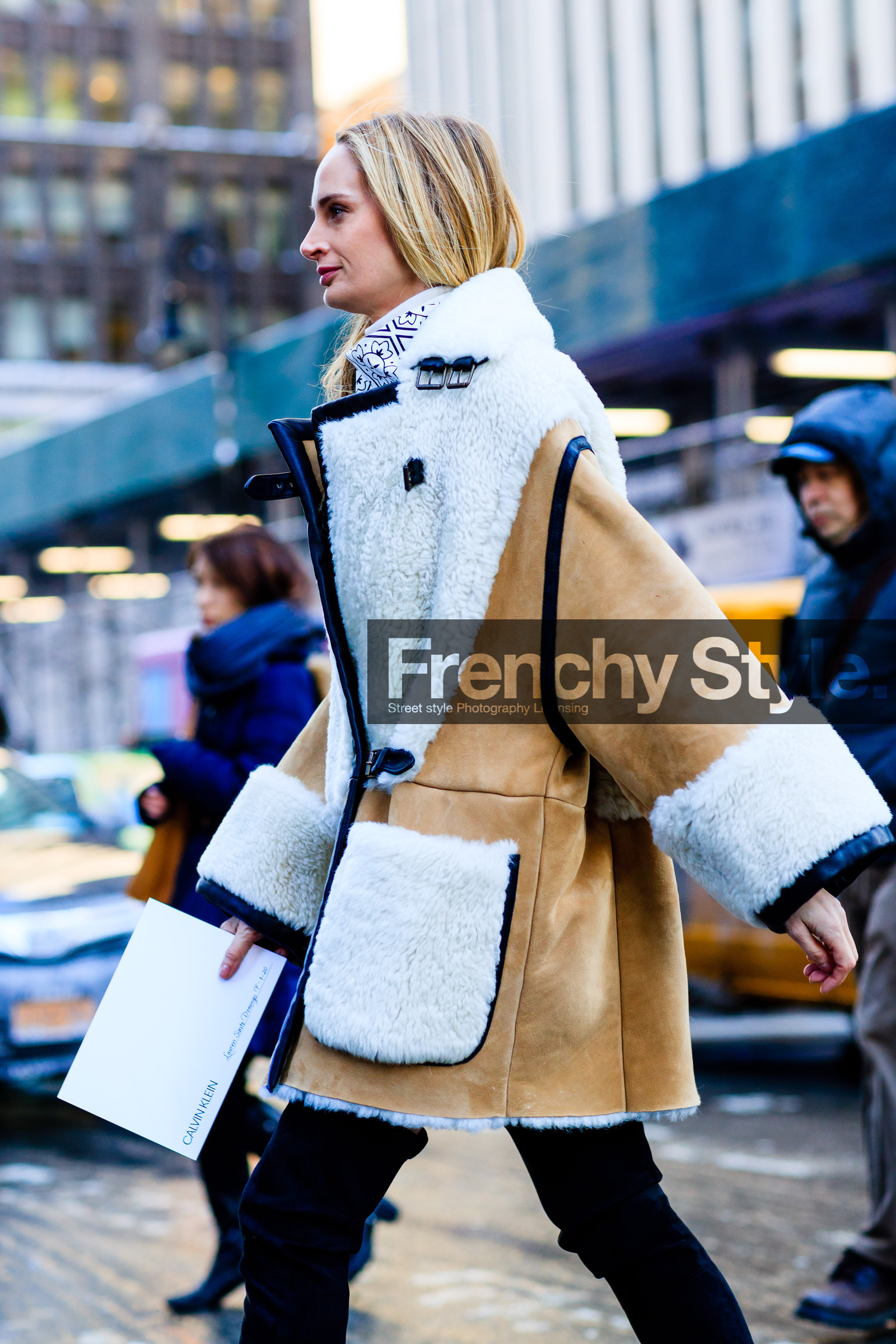 AUTUMN WINTER 2017-2018, AW 17-18, camel jacket, detail, FALL WINTER 2017-2018, fashion week, frenchystyle, FW, FW 17-18, jonathan paciullo, leather jacket, NEW YORK, NYFW, oversize, patchwork, shearling, street style, trousers, vertical, white fur