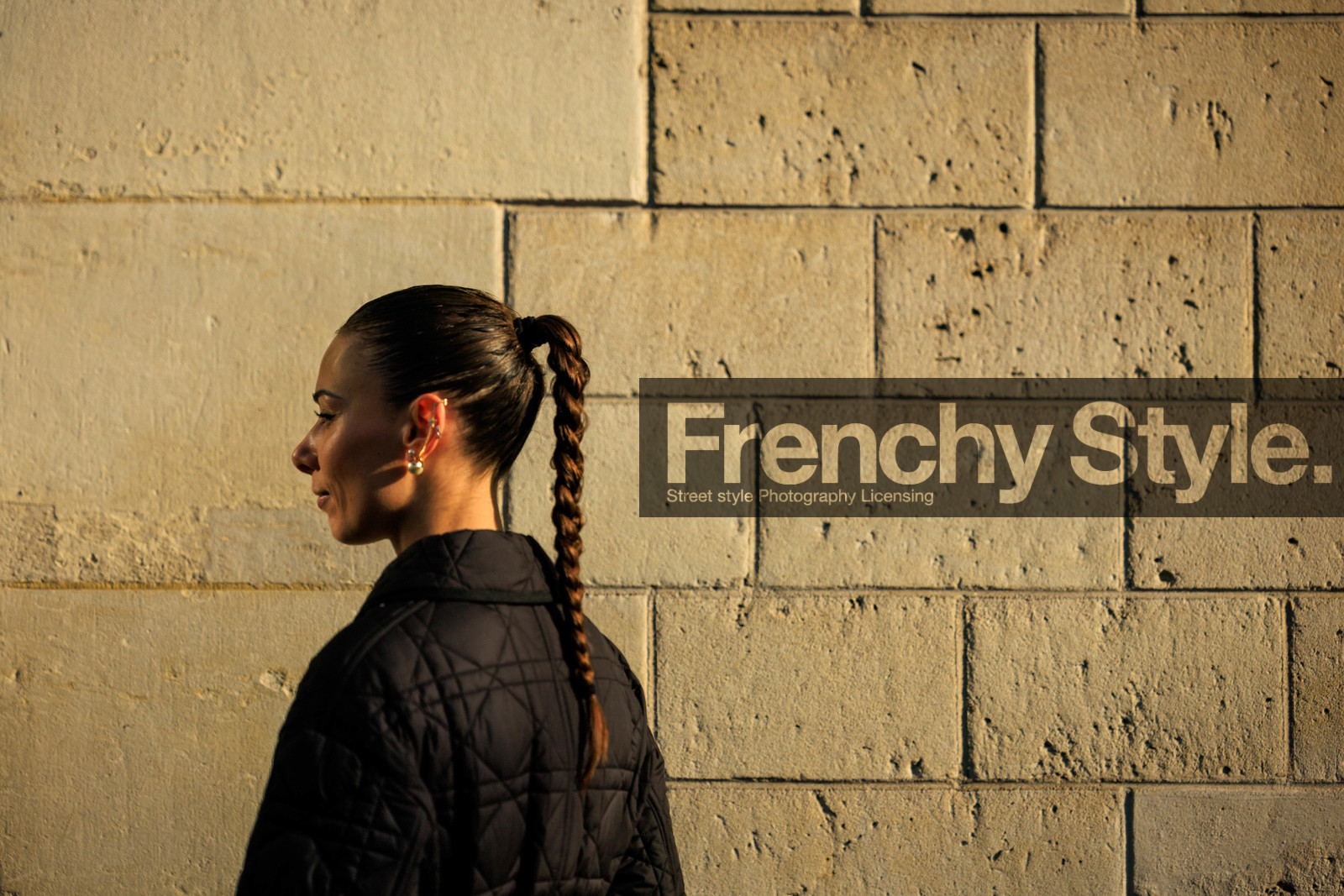 dior, dior earrings, pearls, braided hair, braided pony tails, black jacket, hair, close up, fashion week, frenchystyle, FW, jonathan paciullo, street style, PARIS, PFW, SPRING SUMMER 2022, SS 22, atmosphere details, detail, horizontal, alice barbier