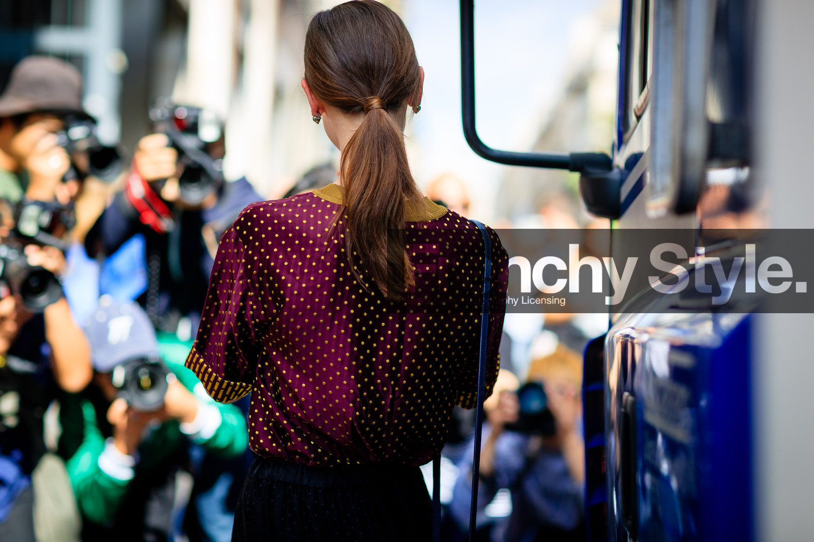 atmosphere details, back detail, bordeaux, burgundy, detail, fashion week, frenchystyle, FW, horizontal, jonathan paciullo, PARIS, PFW, polka dot, printed shirt, red shirt, SPRING SUMMER 2017, SS 17, street style