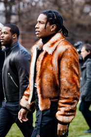 black pants, brown fur, dior homme, fur jacket, trousers, fashion week, frenchystyle, FW, jonathan paciullo, street style, PFW, PARIS, SPRING SUMMER 2017, SS 17, HAUTE COUTURE, vertical, detail, asap rocky