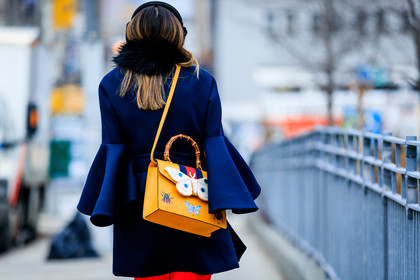 animal print, black scarf, blue coat, graphic bag, gucci, leather bag, multicolor bag, printed bag, street style, jonathan paciullo, FW, frenchystyle, fashion week, NYFW, NEW YORK, AUTUMN WINTER 2018-2019, AW 18-19, FALL WINTER 2018-2019, FW 18-19, atmosphere details, horizontal, detail
