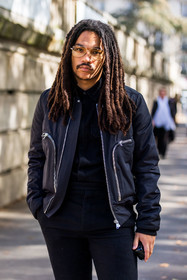 aviator glasses, black jacket, black pants, black shirt, jacket, Luka Sabbat, menswear, pants, shirt, street style, jonathan paciullo, FW, frenchystyle, fashion week, PFW, PARIS, SPRING SUMMER 2022, SS 22, vertical, atmosphere details