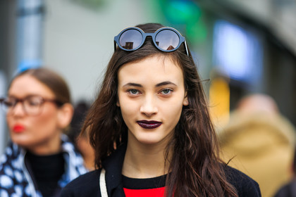 atmosphere details, AUTUMN WINTER 2016-2017, AW 16-17, dark lips, detail, FALL WINTER 2016-2017, fashion week, frenchystyle, FW, FW 16-17, horizontal, jonathan paciullo, LFW, LONDON, long hair, MENSWEAR, model, portrait, red lips, street style, sunglasses