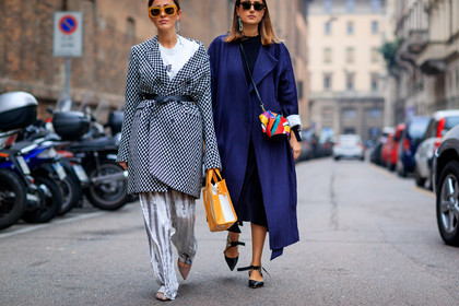 atmosphere details, AUTUMN WINTER 2017-2018, AW 17-18, balenciaga, belted coat, black and white, black belt, black dress, black shoes, checked coat, detail, earrings, elephants, FALL WINTER 2017-2018, fashion week, frenchystyle, FW, FW 17-18, gingham, glitter, graphic bag, graphic coat, horizontal, jonathan paciullo, julia haghjoo, jw anderson, leather bag, leather belt, leather shoes, loewe, MFW, MILAN, multicolor bag, navy coat, nude shoes, overcoat, plaid, printed bag, printed jacket, shiny pants, silver pants, street style, striped bag, sunglasses, sylvia haghjoo, trousers, white t shirt, yellow bag