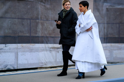 black boots, black coat, black shoes, high boots, high heels, leather shoes, oversize, white coat, fashion week, frenchystyle, FW, jonathan paciullo, street style, PFW, PARIS, SPRING SUMMER 2017, SS 17, HAUTE COUTURE, atmosphere details, full length, horizontal, deena aljuhani abdulaziz