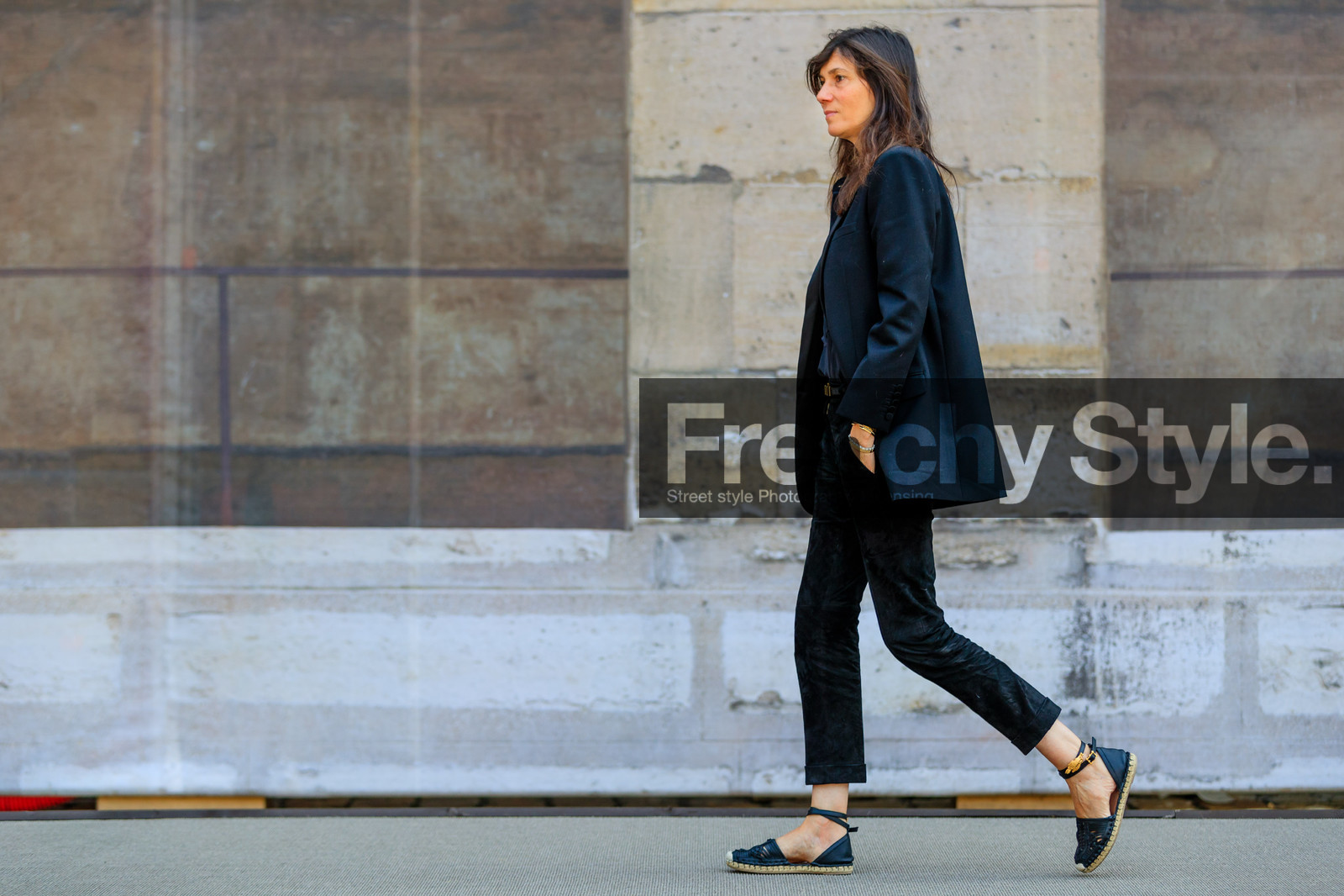 atmosphere details, AUTUMN WINTER 2016-2017, AW 16-17, black jacket, black pants, black shoes, blazer, Emmanuelle Alt, espadrilles, FALL WINTER 2016-2017, fashion week, frenchystyle, full length, FW, FW 16-17, HAUTE COUTURE, horizontal, jonathan paciullo, leather pants, MENSWEAR, PARIS, PFW, street style, trousers