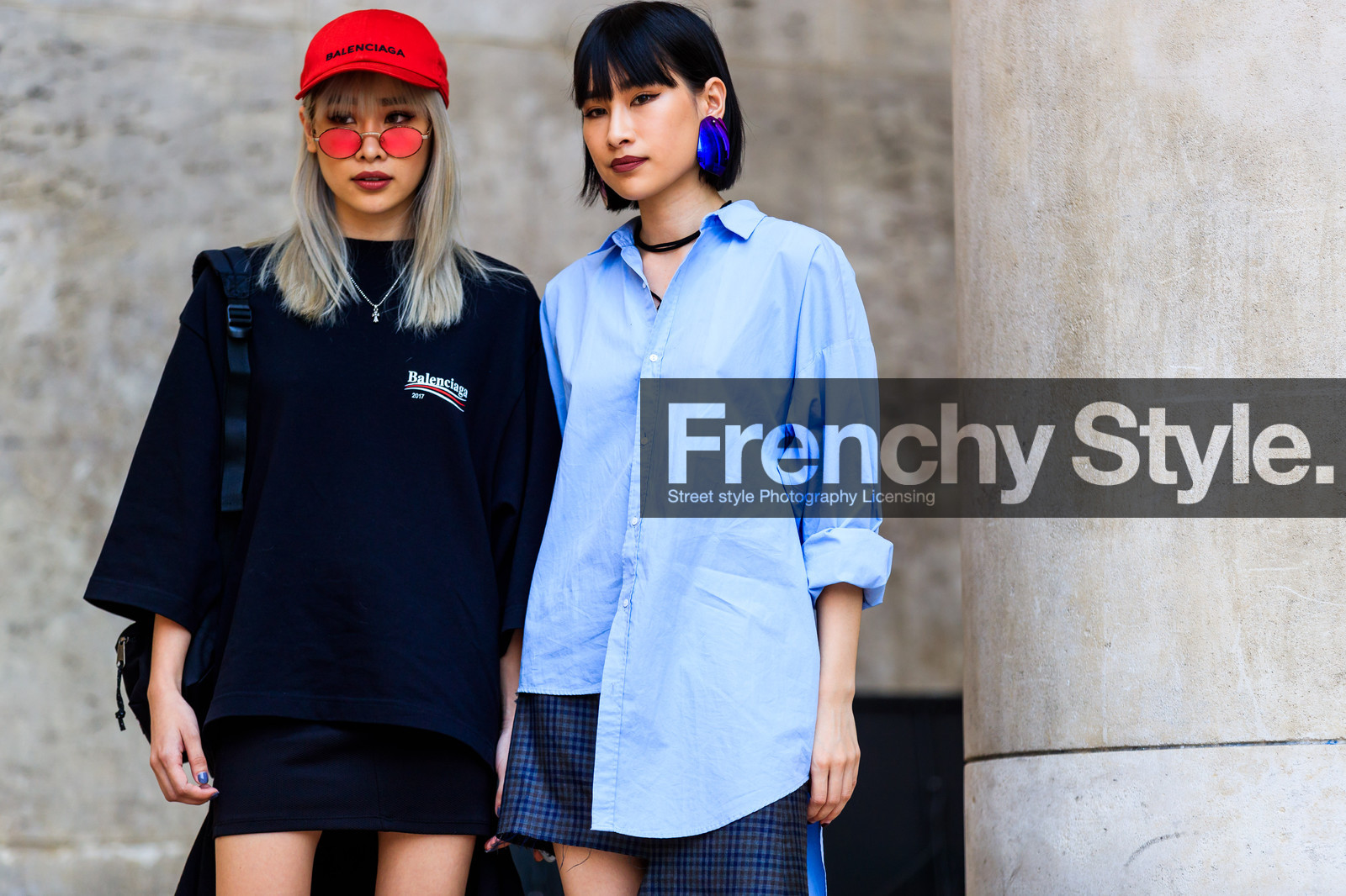 atmosphere details, backpack, balenciaga, black bag, black skirt, black sweater, blue shirt, choker, detail, earrings, fashion week, frenchystyle, FW, horizontal, jonathan paciullo, leather bag, MENSWEAR, necklace, PARIS, PFW, plaid, printed skirt, red cap, SPRING SUMMER 2018, SS 18, street style, sunglasses, tartan
