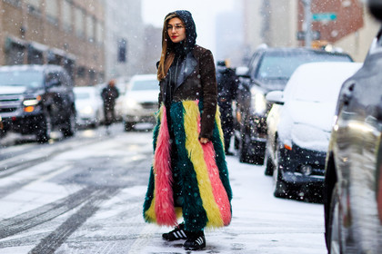 adidas, atmosphere details, AUTUMN WINTER 2016-2017, AW 16-17, black, black sneakers, brown, brown jacket, detail, emerald, fashion week, frenchystyle, fur coat, fuschia, FW, FW 16-17, green, green fur, hood, horizontal, jonathan paciullo, leather coat, leather perfecto, leather sneakers, long coat, nasiba adilova, NEW YORK, NYFW, pink, pink fur, red lips, street style, suede perfecto, superstar sneakers, woman, yellow, yellow fur