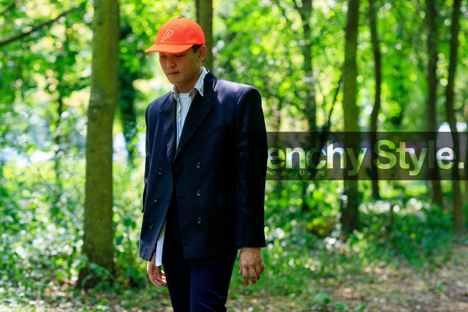 atmosphere details, balenciaga, black jacket, black suit, blazer, detail, fashion week, frenchystyle, FW, horizontal, jonathan paciullo, MENSWEAR, orange cap, oversize, PARIS, PFW, SPRING SUMMER 2018, SS 18, street style, trousers