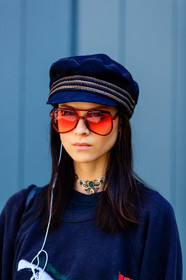 ana cristina, AUTUMN WINTER 2016-2017, AW 16-17, black cap, black sweater, choker, detail, FALL WINTER 2016-2017, fashion week, frenchystyle, FW, FW 16-17, HAUTE COUTURE, jonathan paciullo, MENSWEAR, model, PARIS, PFW, portrait, printed sweater, street style, sunglasses, vertical