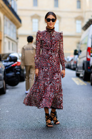 AUTUMN WINTER 2016-2017, AW 16-17, black sandals, FALL WINTER 2016-2017, fashion week, frenchystyle, full length, FW, FW 16-17, HAUTE COUTURE, jonathan paciullo, justine lee, lace up shoes, MENSWEAR, PARIS, PFW, printed dress, red dress, street style, suede shoes, vertical
