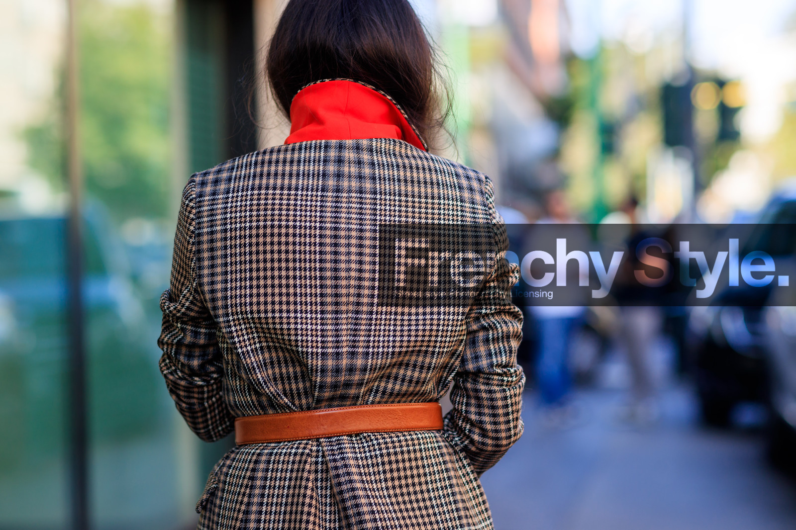 atmosphere details, brown belt, brown jacket, checked jacket, detail, fashion week, frenchystyle, FW, graphic jacket, horizontal, houndstooth pattern, jonathan paciullo, MFW, MILAN, nausheen shah, plaid, printed jacket, SPRING SUMMER 2018, SS 18, street style