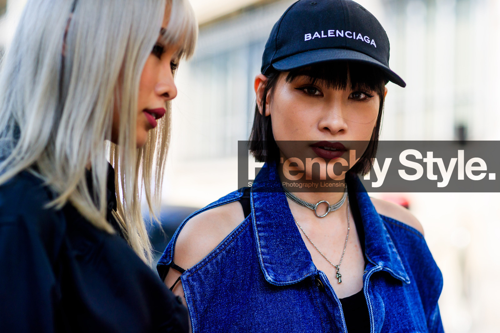 atmosphere details, balenciaga, black belt, black cap, black jacket, black shorts, blue denim, choker, denim jacket, detail, dyed hair, fashion week, frenchystyle, FW, horizontal, jonathan paciullo, laser cut, MENSWEAR, necklace, PARIS, PFW, SPRING SUMMER 2018, SS 18, street style