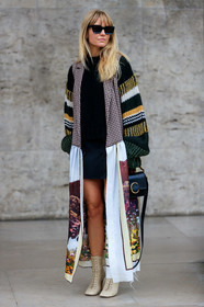 beige shoes, black bag, black skirt, checked, chloé, céline, gingham, graphic jacket, high heels, jeanette madsen, leather bag, leather shoes, multicolor jacket, plaid, printed jacket, stripes, sunglasses, PARIS, PFW, street style, jonathan paciullo, FW, frenchystyle, fashion week, AUTUMN WINTER 2019-2020, AW 19-20, FALL WINTER 2019-2020, FW 19-20, vertical, full length