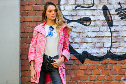 atmosphere details, black denim, black pants, checked jacket, denim pants, detail, fashion week, frenchystyle, FW, graphic jacket, horizontal, jeans, jonathan paciullo, MFW, MILAN, pink jacket, plaid, printed jacket, SPRING SUMMER 2018, SS 18, street style, trousers, white t shirt