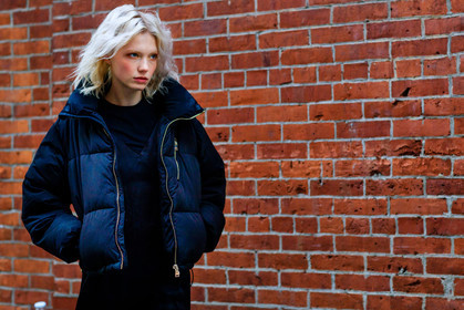 atmosphere details, AUTUMN WINTER 2017-2018, AW 17-18, black jacket, detail, down jacket, FALL WINTER 2017-2018, fashion week, frenchystyle, FW, FW 17-18, horizontal, jonathan paciullo, model, NEW YORK, NYFW, portrait, street style