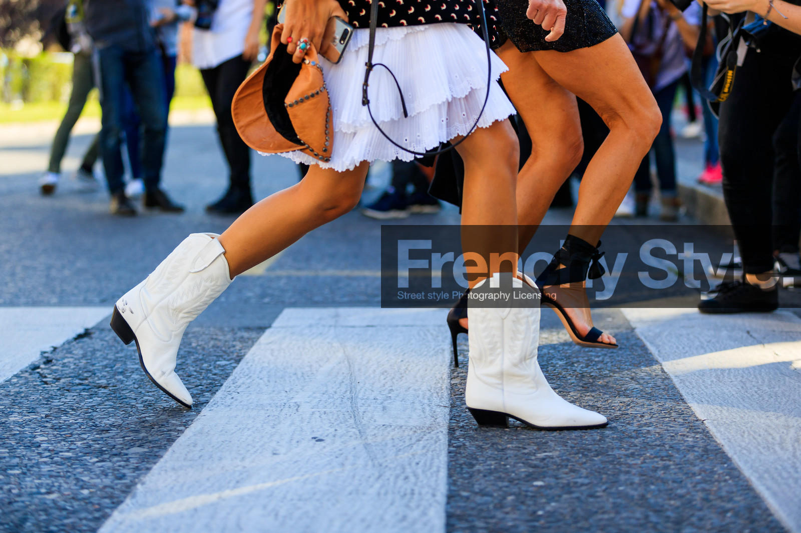 atmosphere details, beige cap, chiara totire, cowboy boots, detail, fashion week, frenchystyle, FW, horizontal, jonathan paciullo, leather shoes, MFW, MILAN, SPRING SUMMER 2018, SS 18, street style, white boots, white dress