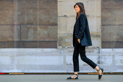 atmosphere details, AUTUMN WINTER 2016-2017, AW 16-17, black jacket, black pants, black shoes, blazer, Emmanuelle Alt, espadrilles, FALL WINTER 2016-2017, fashion week, frenchystyle, full length, FW, FW 16-17, HAUTE COUTURE, horizontal, jonathan paciullo, leather pants, MENSWEAR, PARIS, PFW, street style, trousers