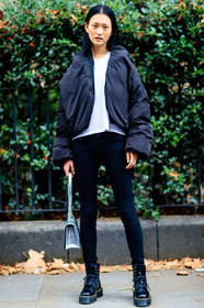 black boots, black denim, black jacket, black pants, denim pants, dr martens, fashion week, frenchystyle, full length, FW, jeans, jonathan paciullo, leather bag, leather shoes, LFW, LONDON, metallic bag, model, shiny bag, silver bag, SPRING SUMMER 2017, SS 17, street style, trousers, vertical, white t shirt, woman