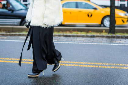 atmosphere details, AUTUMN WINTER 2016-2017, AW 16-17, black boots, black skirt, caban, detail, fashion week, frenchystyle, fur coat, fur jacket, FW, FW 16-17, high heels, horizontal, jonathan paciullo, leather boots, long skirt, NEW YORK, NYFW, silk skirt, street style, white coat, white fur, white jacket, woman