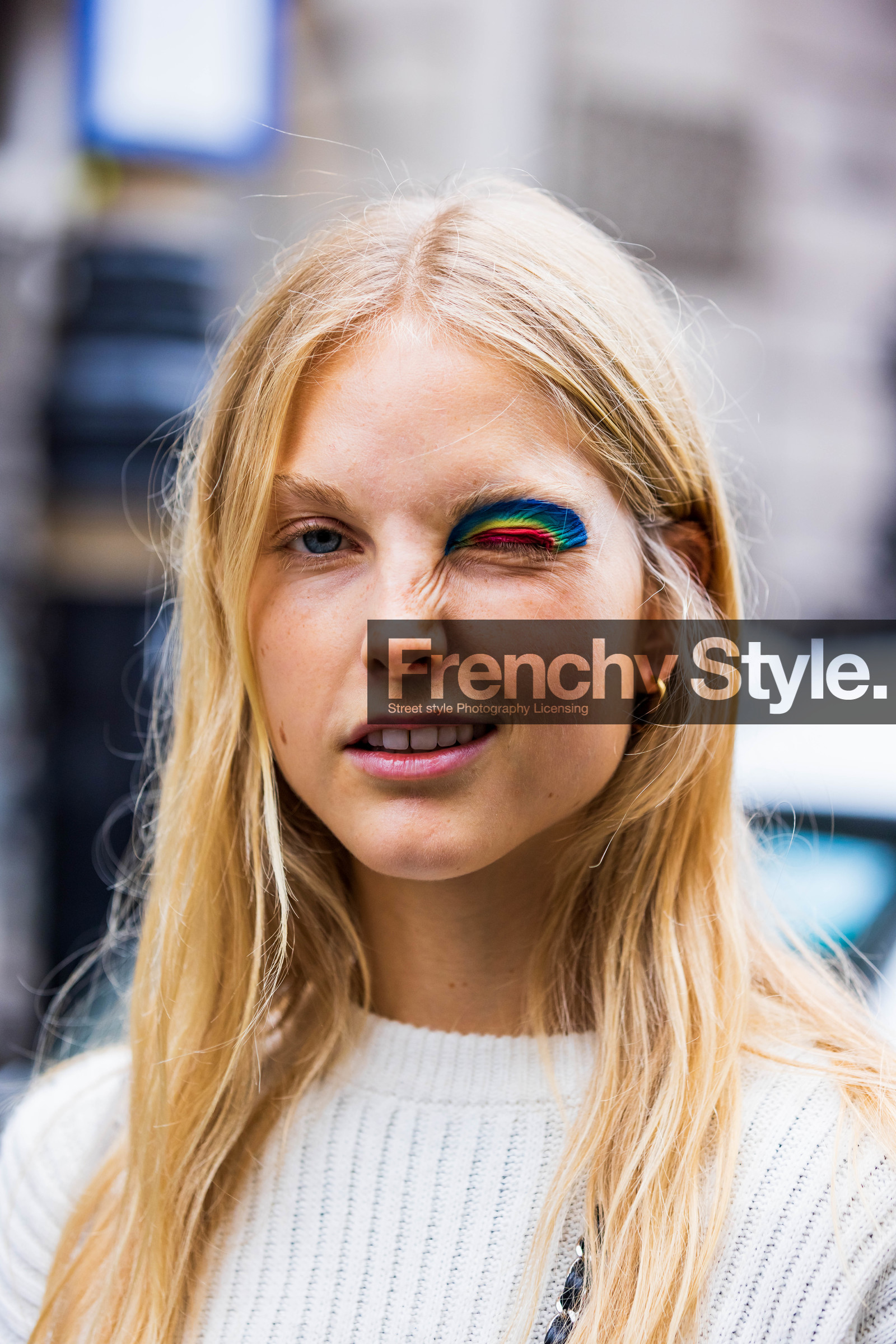 Kirin Dejonckheere, eyes, makeup, details, fashion week, frenchystyle, FW, jonathan paciullo, street style, SS 22, SPRING SUMMER 2022, LFW, LONDON, vertical, atmosphere details, detail, portrait, model